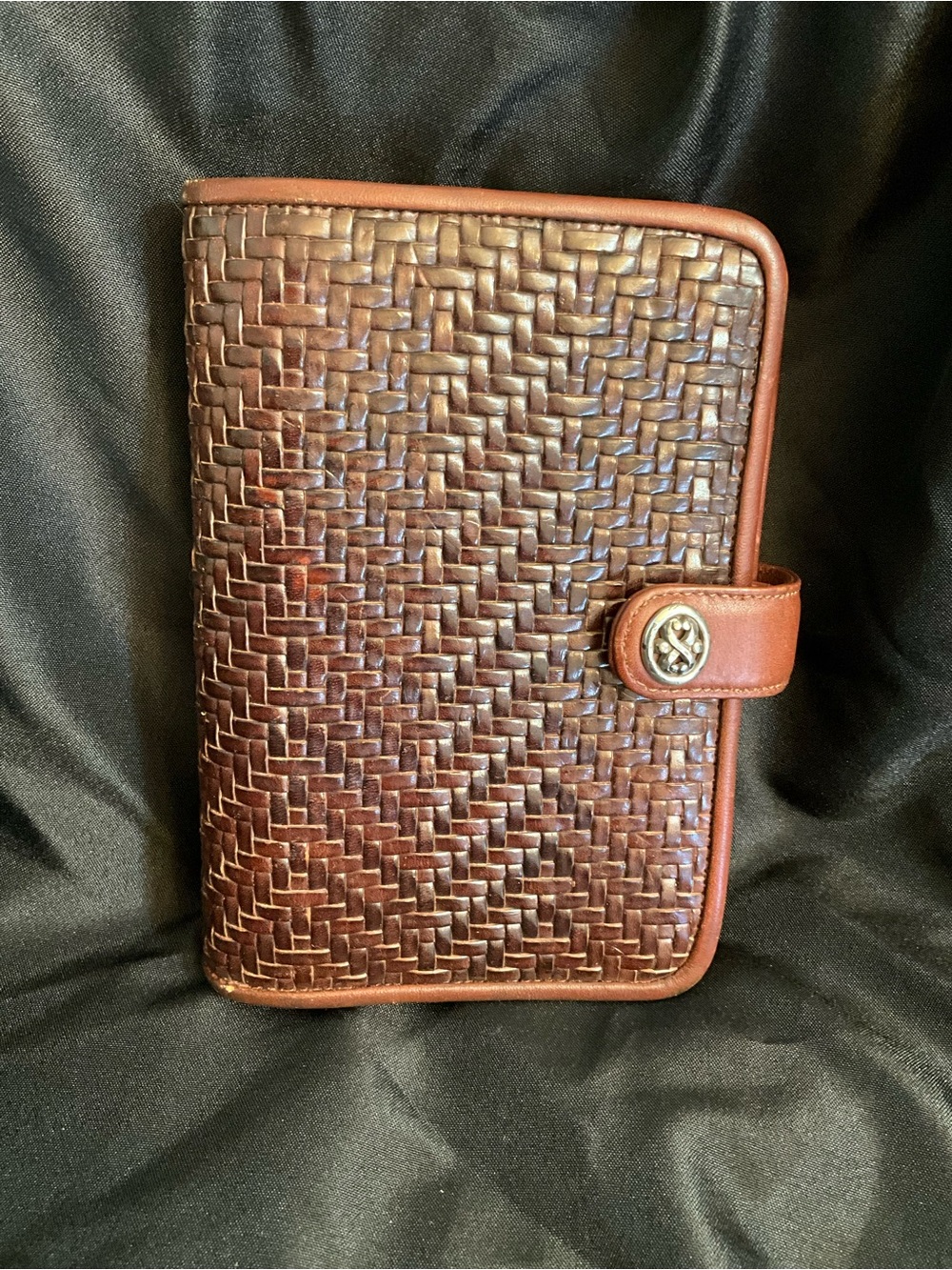 Brighton Woven Leather Magnetic snap Closure Calendar/Organizer - Brown